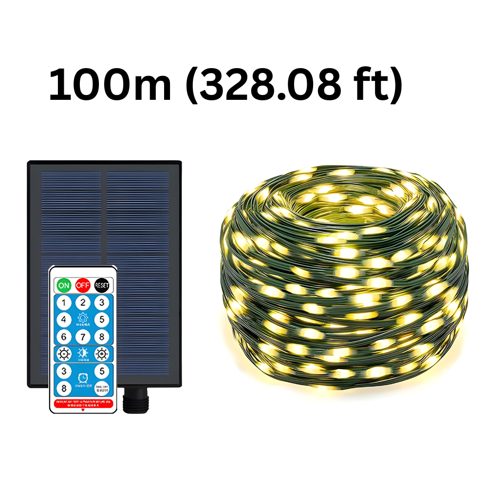 Premium Upgraded Solar LED String Lights - IP65 Waterproof, Thick PVC Wire, Brighter Outdoor Fairy Lights