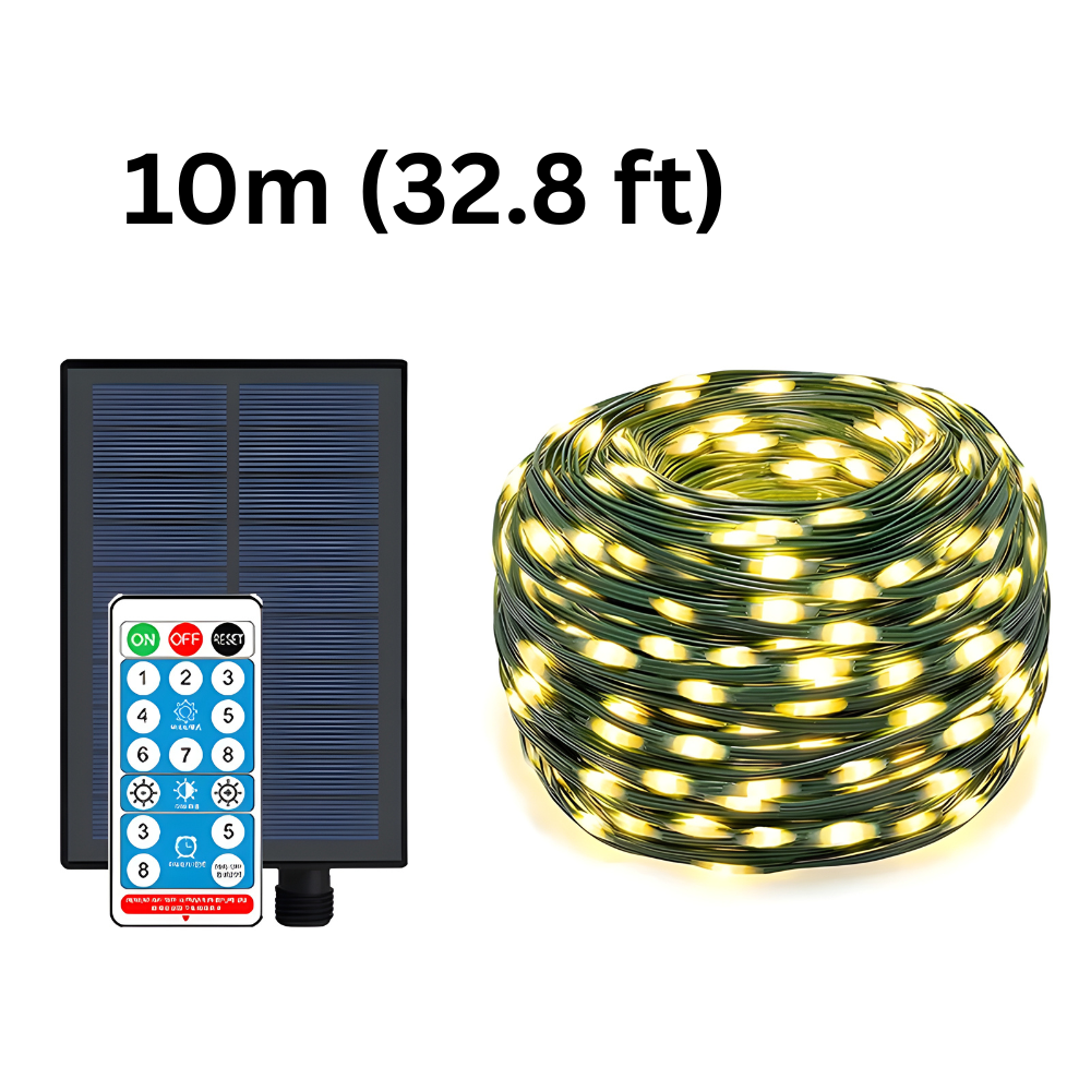 Premium Upgraded Solar LED String Lights - IP65 Waterproof, Thick PVC Wire, Brighter Outdoor Fairy Lights