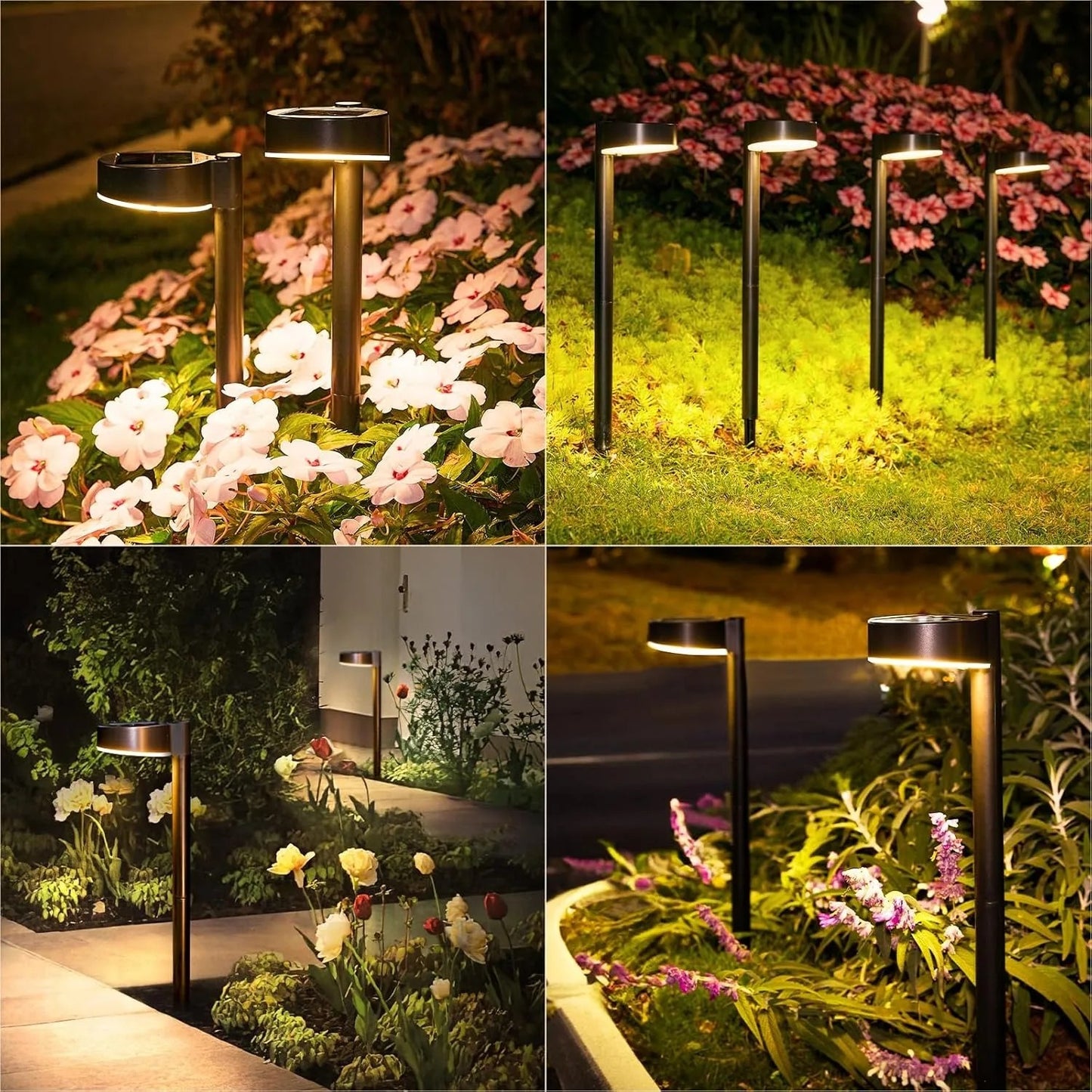 12-LED Bright Solar Lights For Pathway Outdoor Waterproof