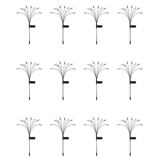 8-LED Solar Firefly Lights Outdoor Waterproof Swaying Garden Decor Warm White