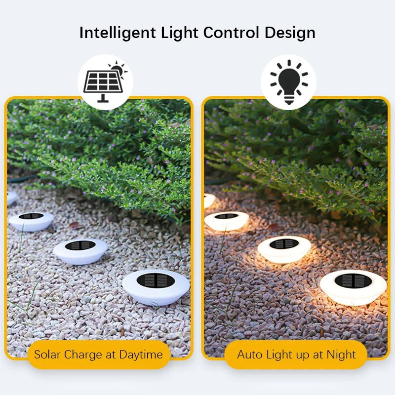 EverGlow - 14 LEDs Solar In-Ground Lights Outdoor Waterproof