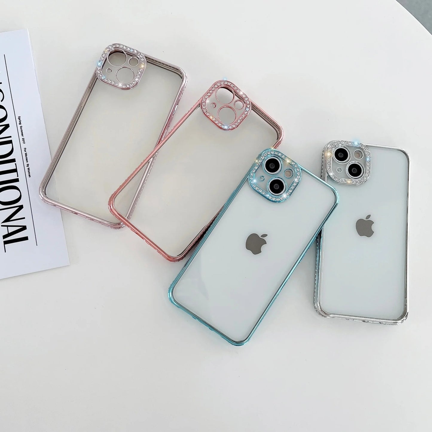 GlimmerGuard Luxury Rhinestone Transparent iPhone Case - Sparkle & Protection