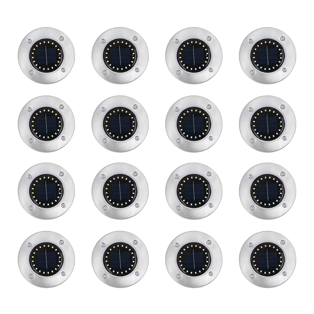 BrightPath - 20 LEDs Solar Ground Lights Outdoor Waterproof