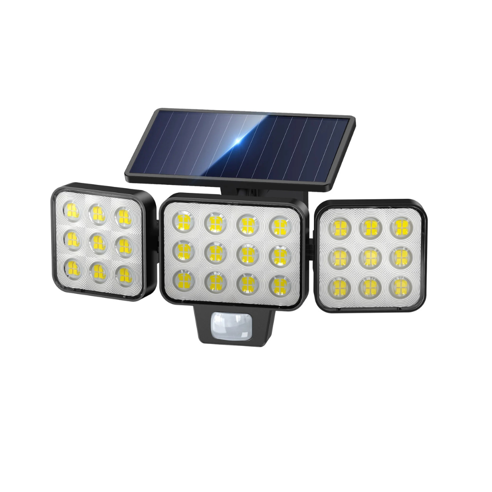Ultra Bright 3000LM Solar Security Lights, 3-Head Motion Sensor Outdoor LED Floodlight