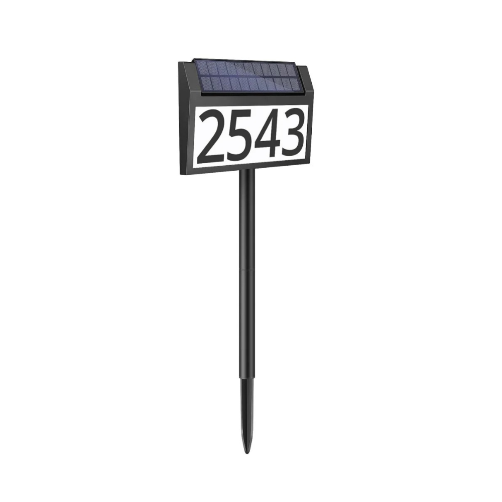 Customizable Solar House Number Sign - Waterproof LED Illuminated for Outdoor Home, Yard, Street