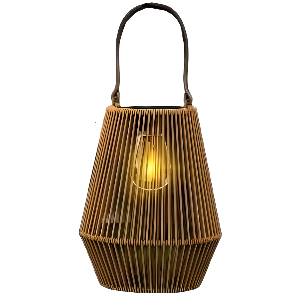 Decorative Outdoor Solar Lamps Portable | Woven Lantern Style LED Light for Table & Hanging