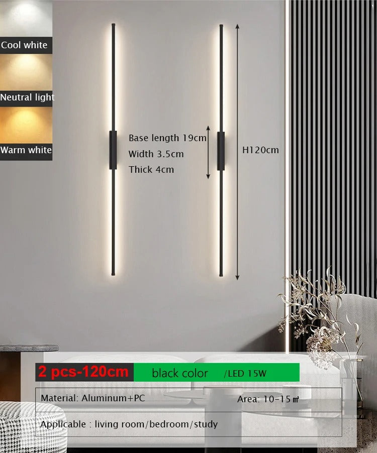 ElegaLight Minimalist Tube Linear LED Wall Lamp - Modern Indoor Lighting