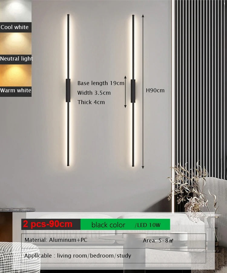 ElegaLight Minimalist Tube Linear LED Wall Lamp - Modern Indoor Lighting
