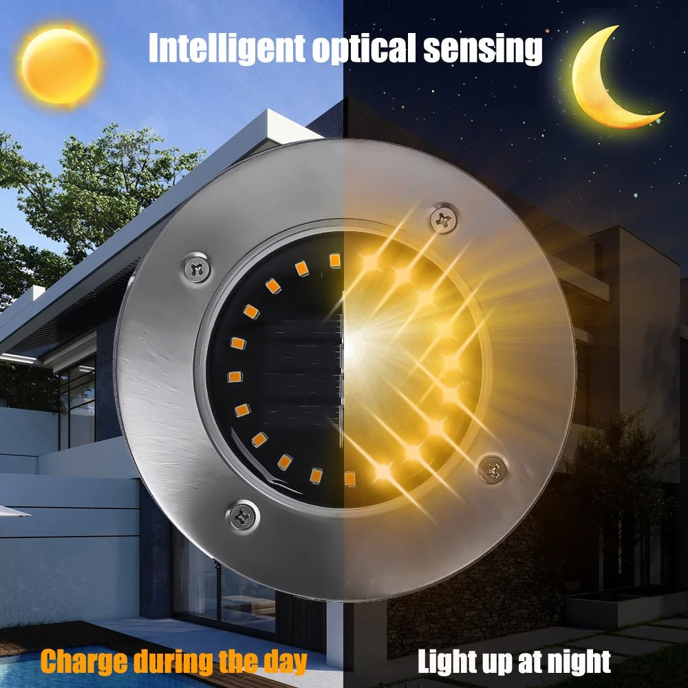 BrightPath - 20 LEDs Solar Ground Lights Outdoor Waterproof