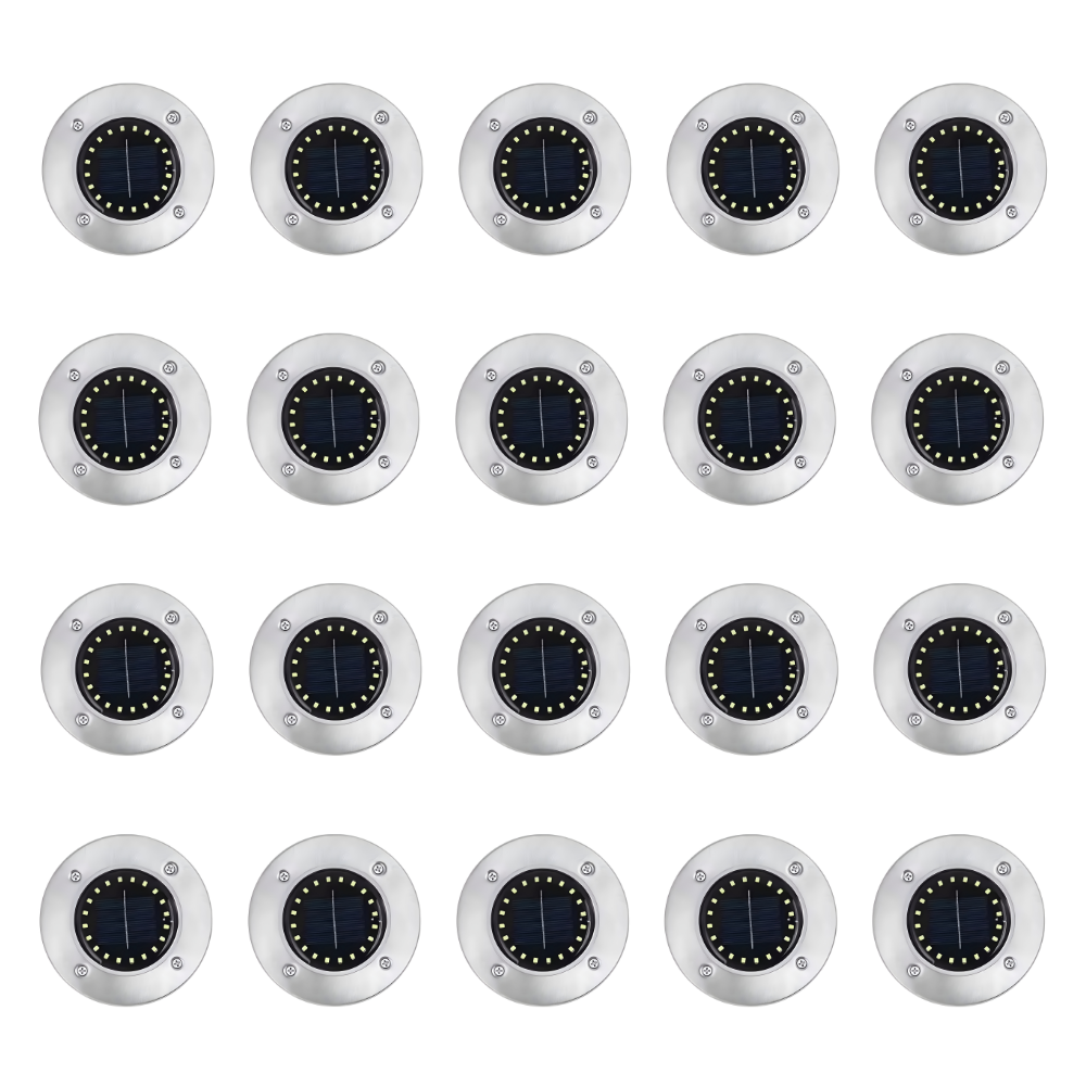 BrightPath - 20 LEDs Solar Ground Lights Outdoor Waterproof