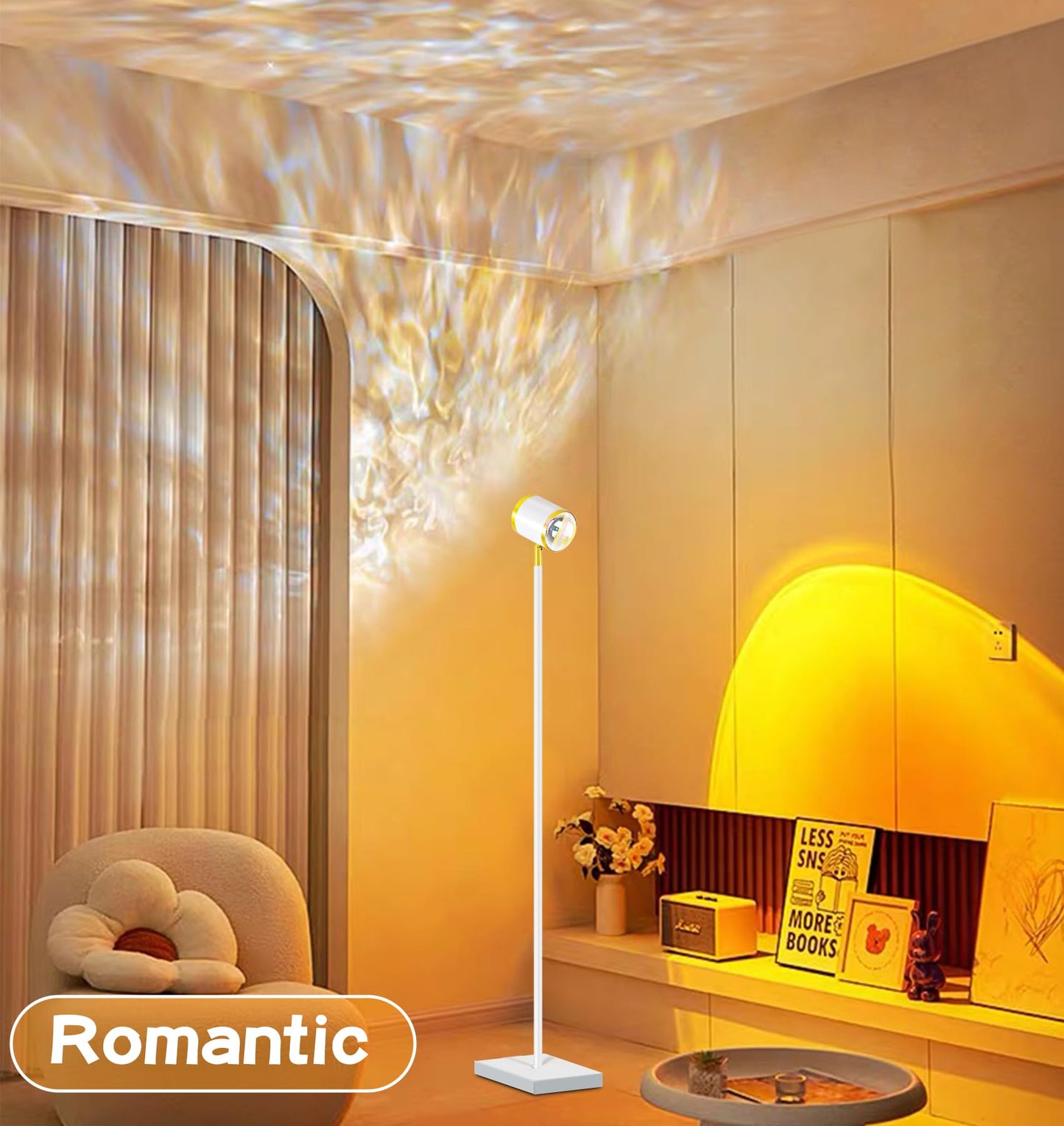 360° Sunset Lamp Projector with 3D Ocean Wave