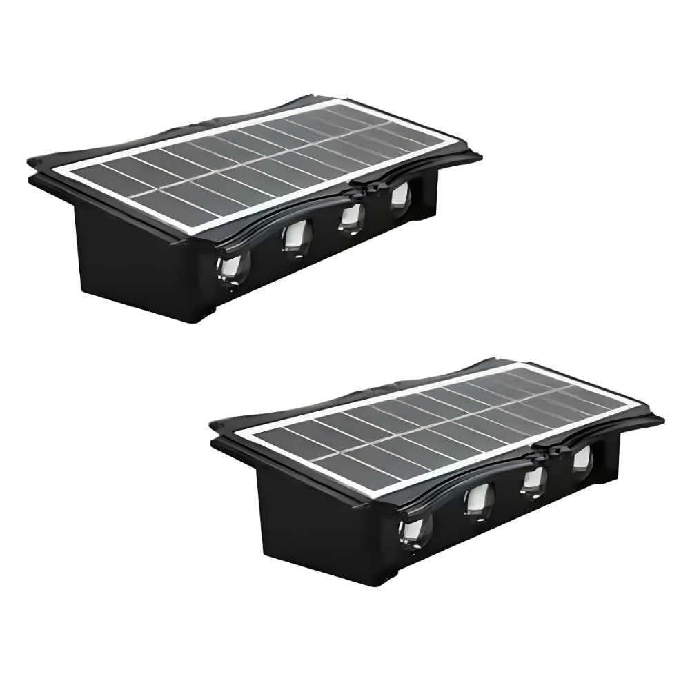 Bright Solar Lights for Walls, 8-LED RGB Outdoor Waterproof Up/Down Accent Lighting