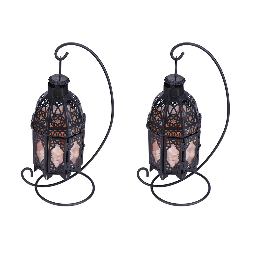 Elegant Aura - Natural Crystal Salt Lamp with Vintage Iron Frame