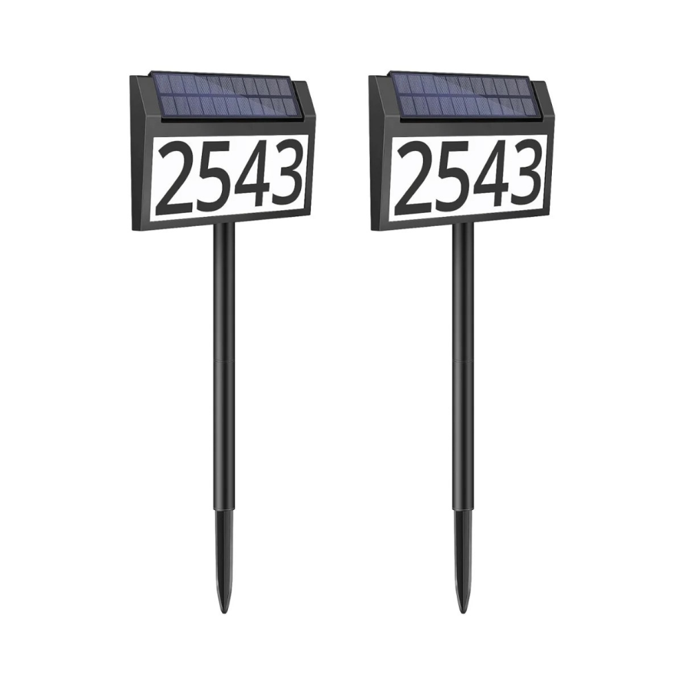 Customizable Solar House Number Sign - Waterproof LED Illuminated for Outdoor Home, Yard, Street