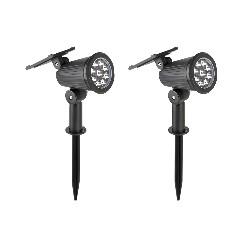 9-LED Solar Spot Lights, RGB - IP65 Waterproof Outdoor Landscape Spotlight