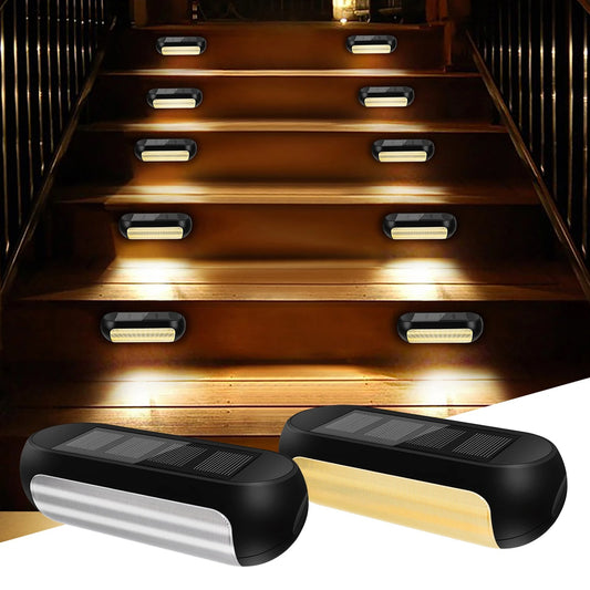 32-LED Solar Fence Lights Outdoor Waterproof for Decks, Walls, Stairs & Garden Pathway Lighting