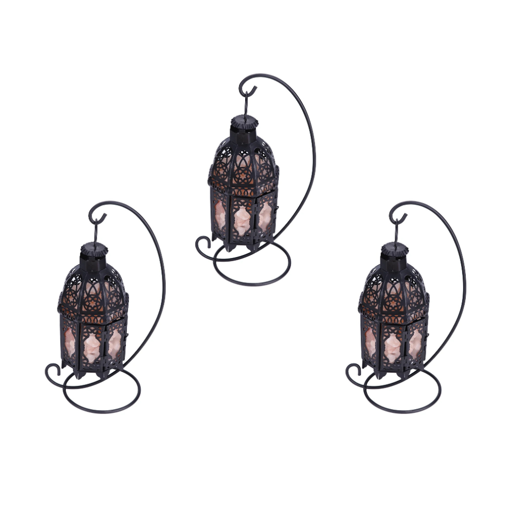 Elegant Aura - Natural Crystal Salt Lamp with Vintage Iron Frame