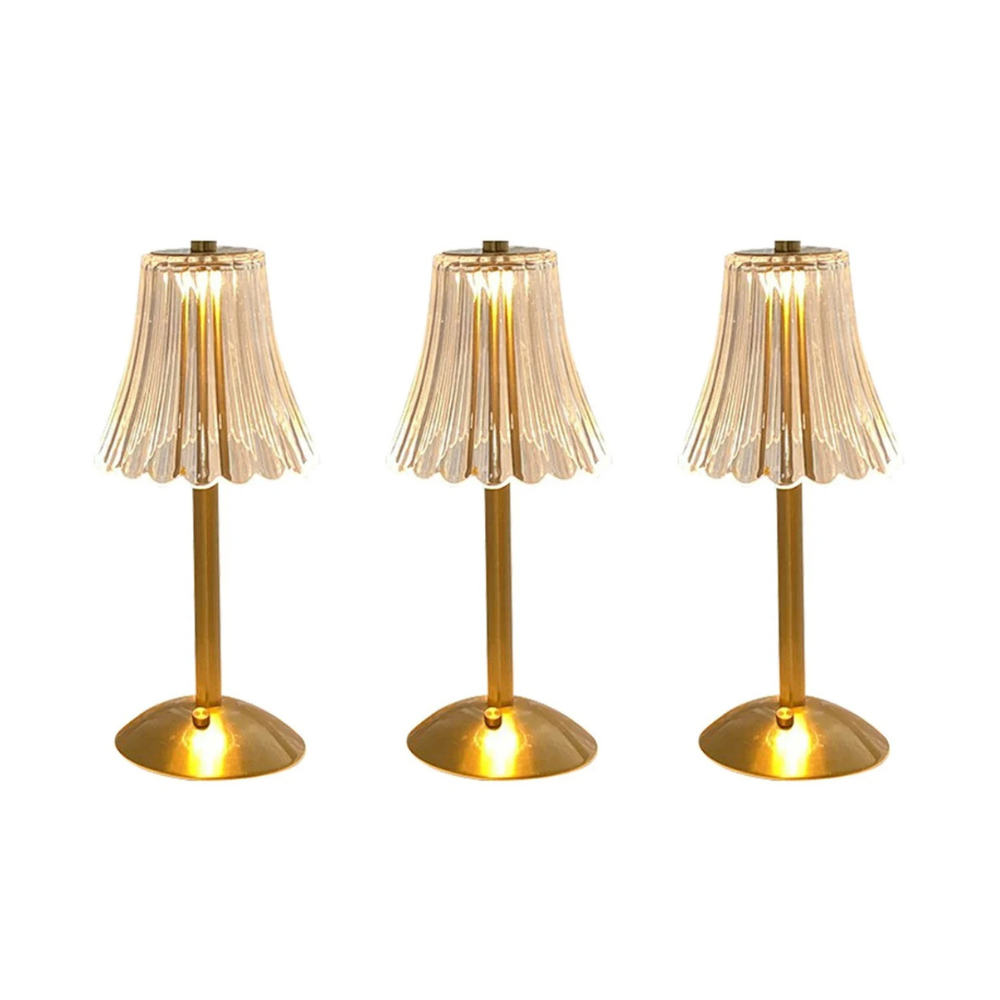 Luxurious Crystal Table Light, Rechargeable, Touch Dimmable 3 Color LED Lamp for Home Decoration