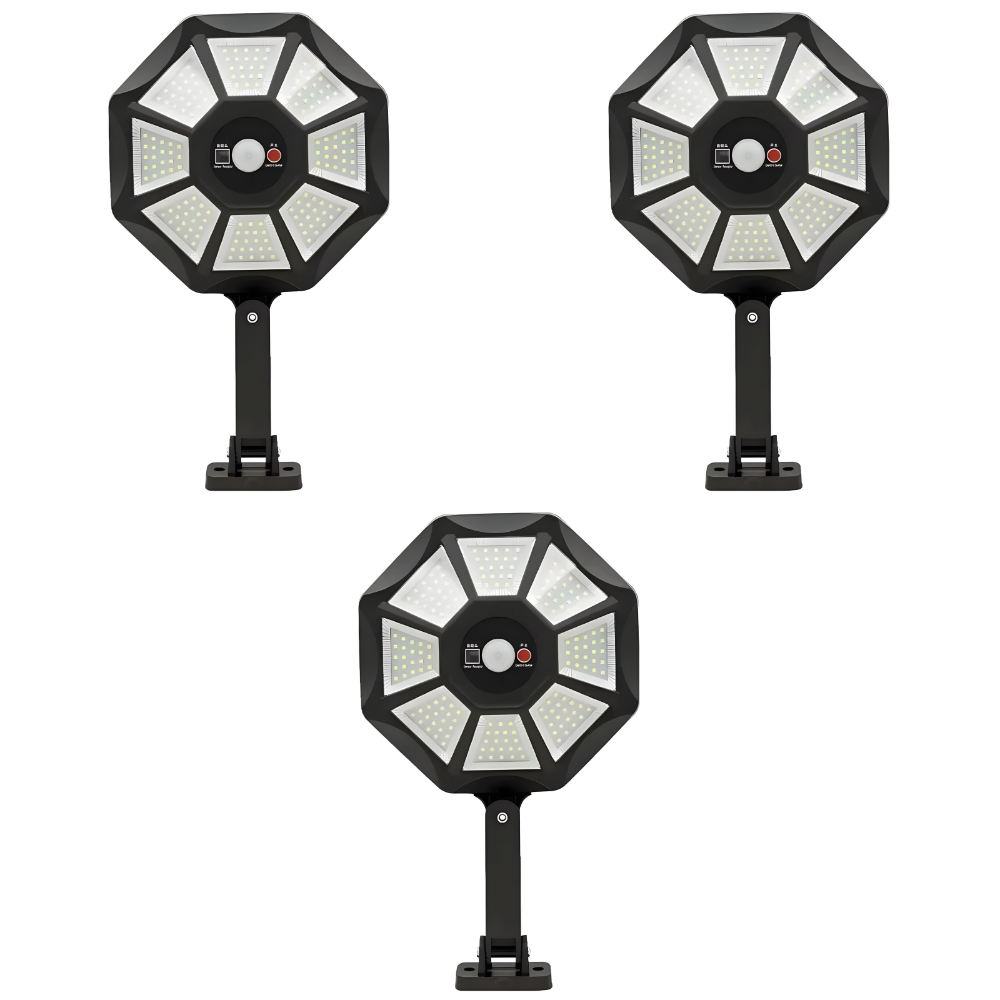 168-LED 6500K Solar Flood Lights With Motion Sensor Outdoor Waterproof