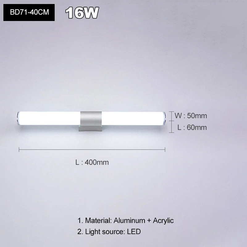 Illuminate Modern LED Wall Lamp with Anti-Fog Mirror Light