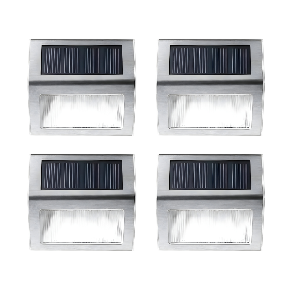PrimeLights - Stainless Steel Premium LED Solar Deck Step Lights Outdoor Waterproof