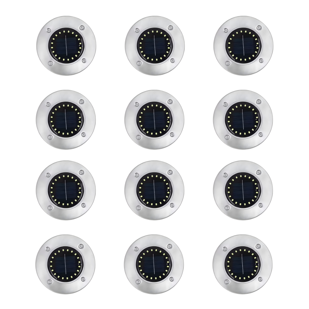 BrightPath - 20 LEDs Solar Ground Lights Outdoor Waterproof