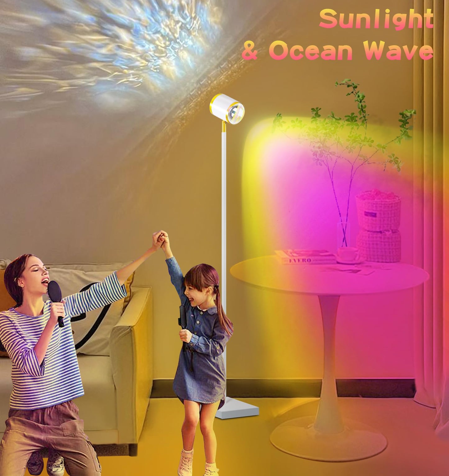 360° Sunset Lamp Projector with 3D Ocean Wave