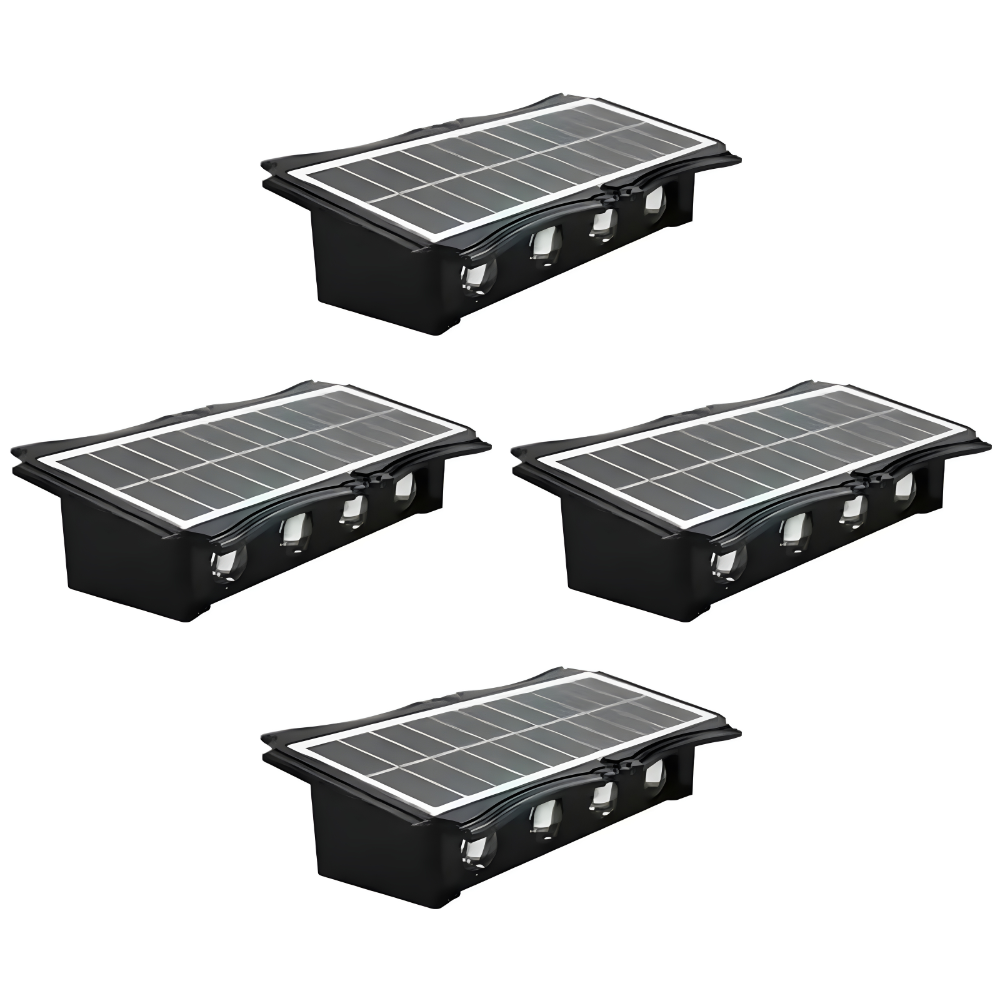 Bright Solar Lights for Walls, 8-LED RGB Outdoor Waterproof Up/Down Accent Lighting