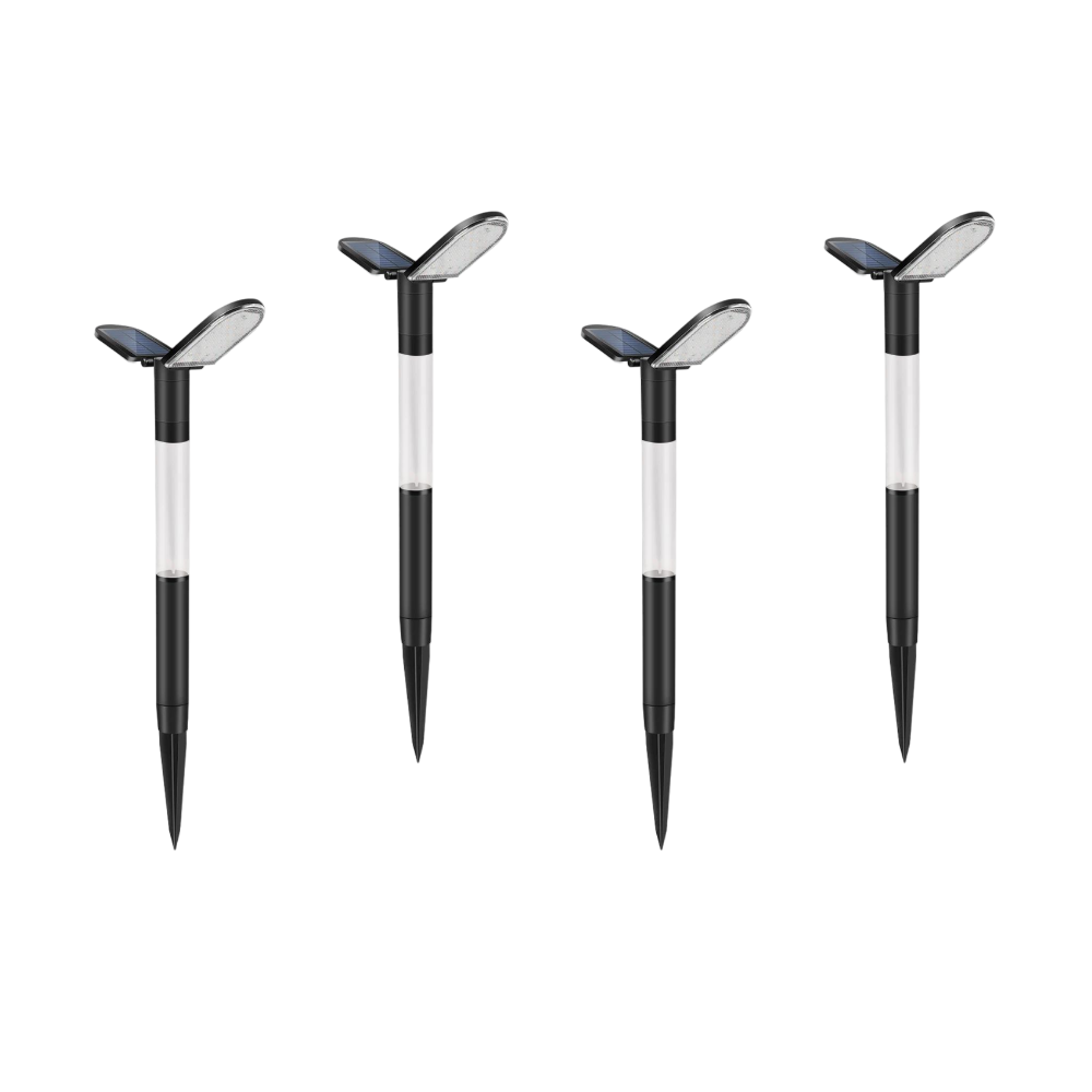 76-LED Solar Pathway Lights Adjustable Outdoor Garden Landscape Lighting Dusk-to-Dawn Waterproof