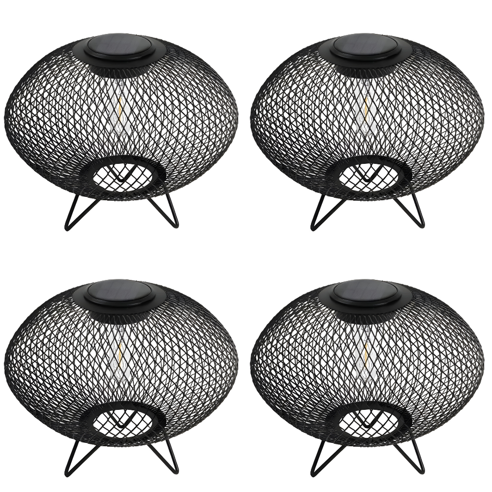 Modern Outdoor Solar Table Lamps - Portable LED Mesh Design for Garden & Patio
