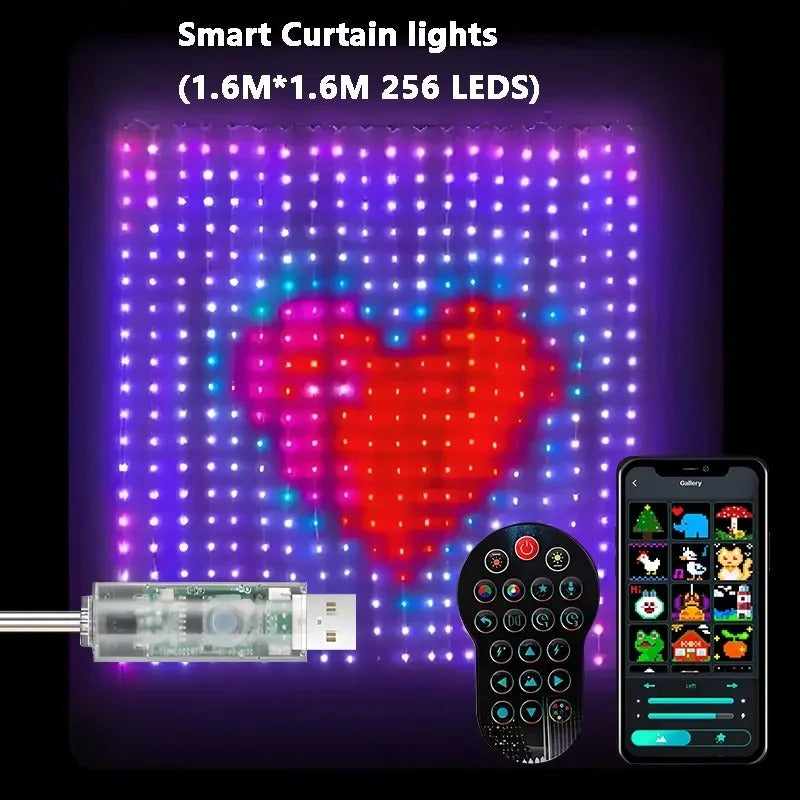 VibeCurtain - Smart RGB Curtain Fairy Lights with Music Sync