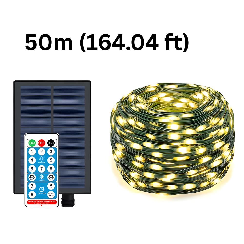 Premium Upgraded Solar LED String Lights - IP65 Waterproof, Thick PVC Wire, Brighter Outdoor Fairy Lights