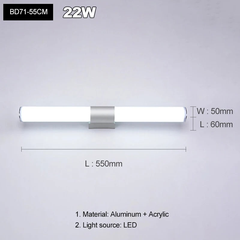 Illuminate Modern LED Wall Lamp with Anti-Fog Mirror Light