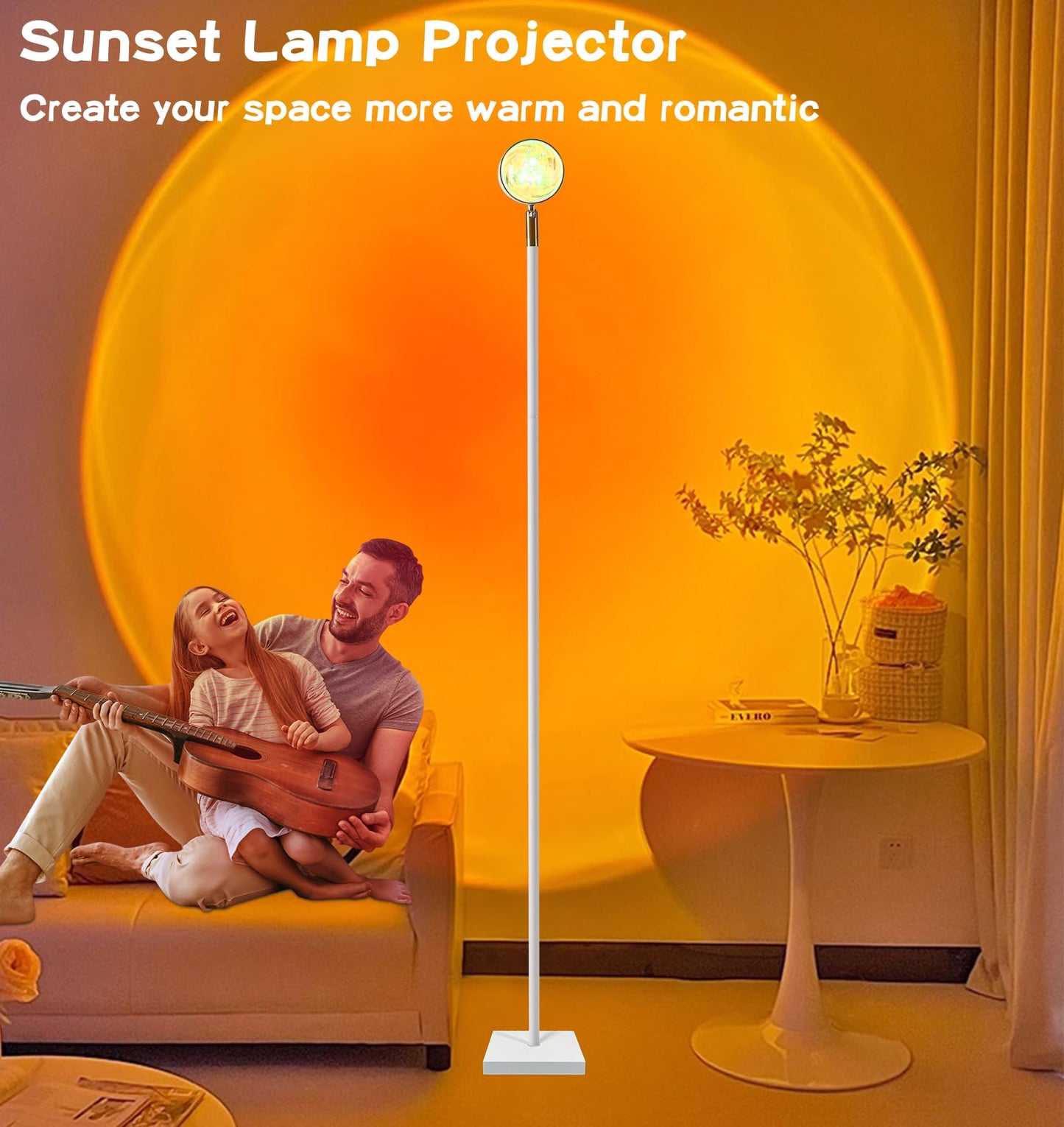 360° Sunset Lamp Projector with 3D Ocean Wave