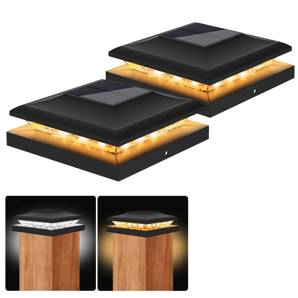 5x5 Solar Post Cap Lights, 24-LED Outdoor Waterproof Fence Post Top Lamp for Deck, Garden, Patio