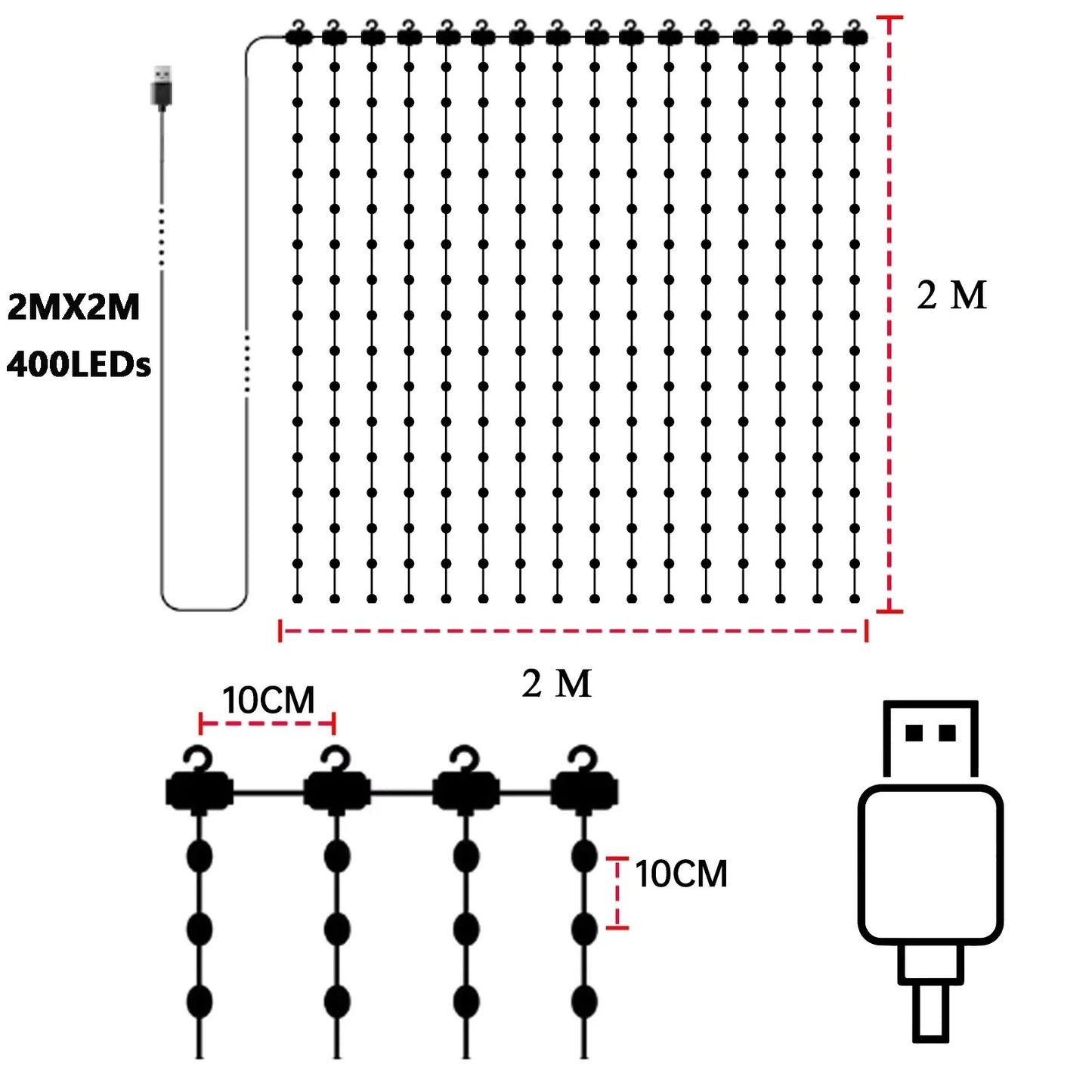 VibeCurtain - Smart RGB Curtain Fairy Lights with Music Sync