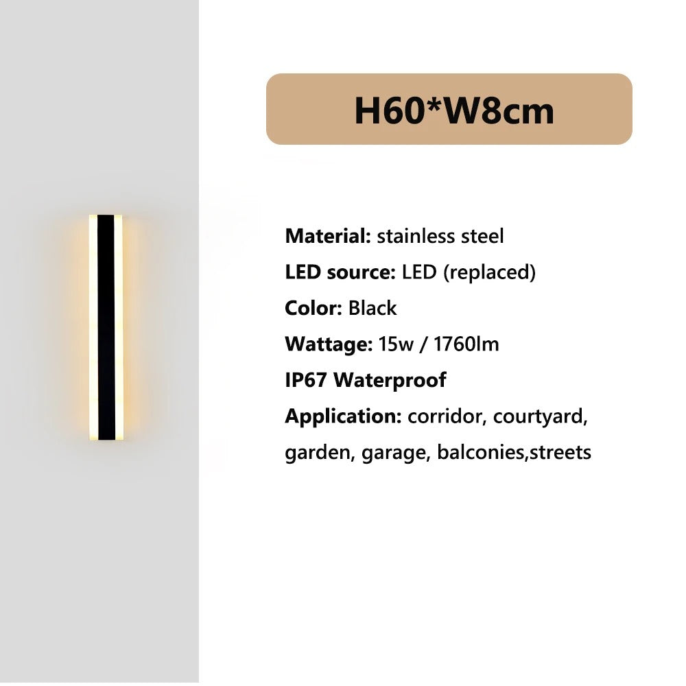 Luminos - Stainless Steel Outdoor LED Wall Light Waterproof IP65