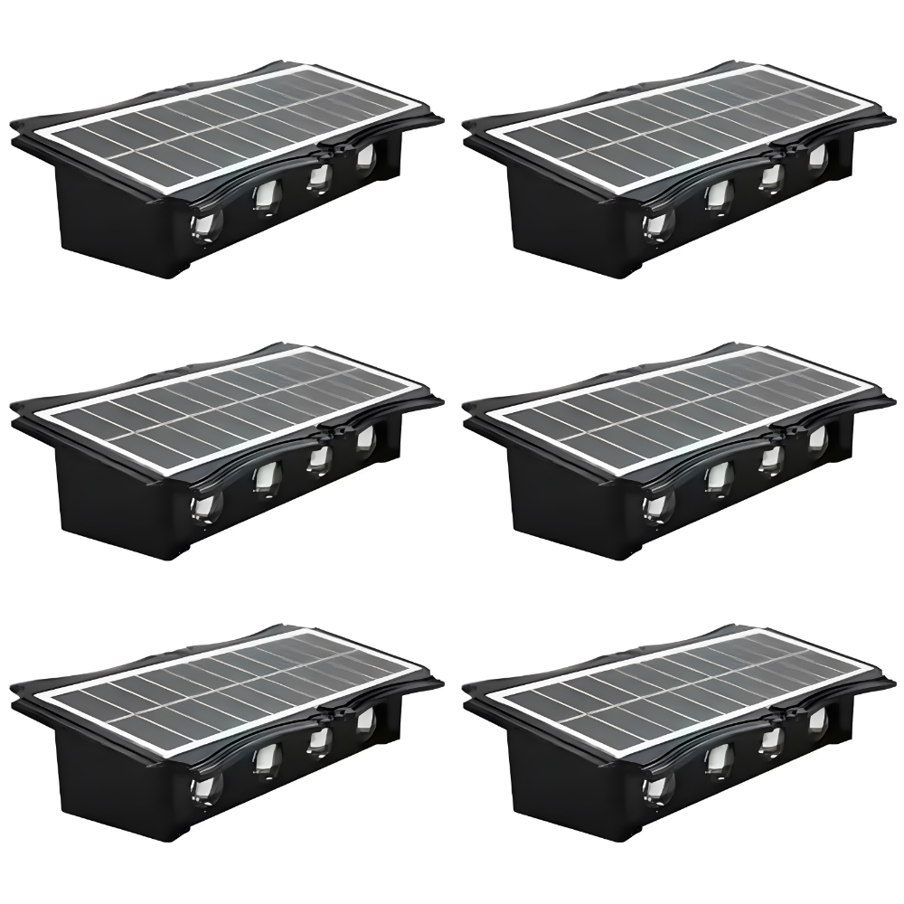Bright Solar Lights for Walls, 8-LED RGB Outdoor Waterproof Up/Down Accent Lighting