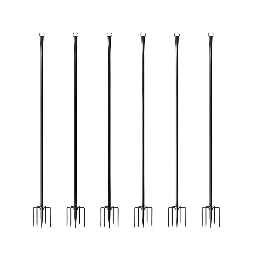 Heavy-Duty Adjustable Metal String Light Poles - Outdoor Garden Patio Cafe Bistro Party Hanging Lights