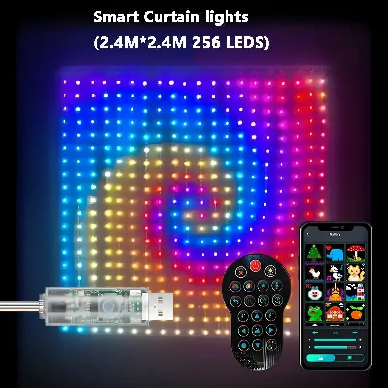 VibeCurtain - Smart RGB Curtain Fairy Lights with Music Sync