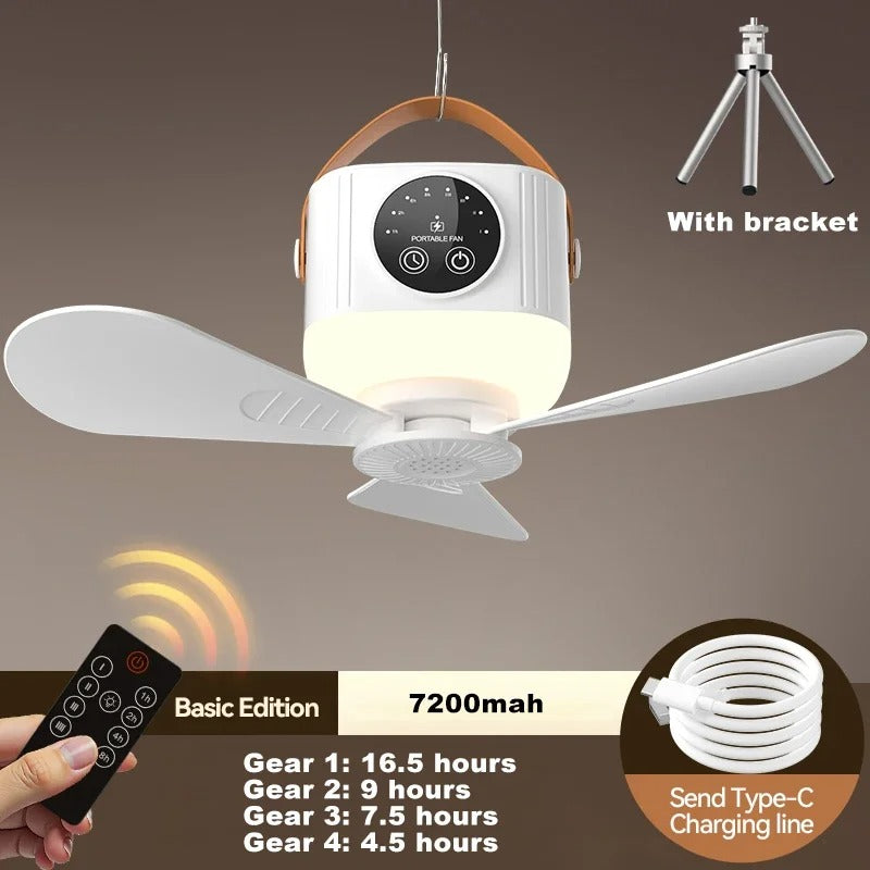 SwiftBreeze - Portable LED Ceiling Fan with Remote Control