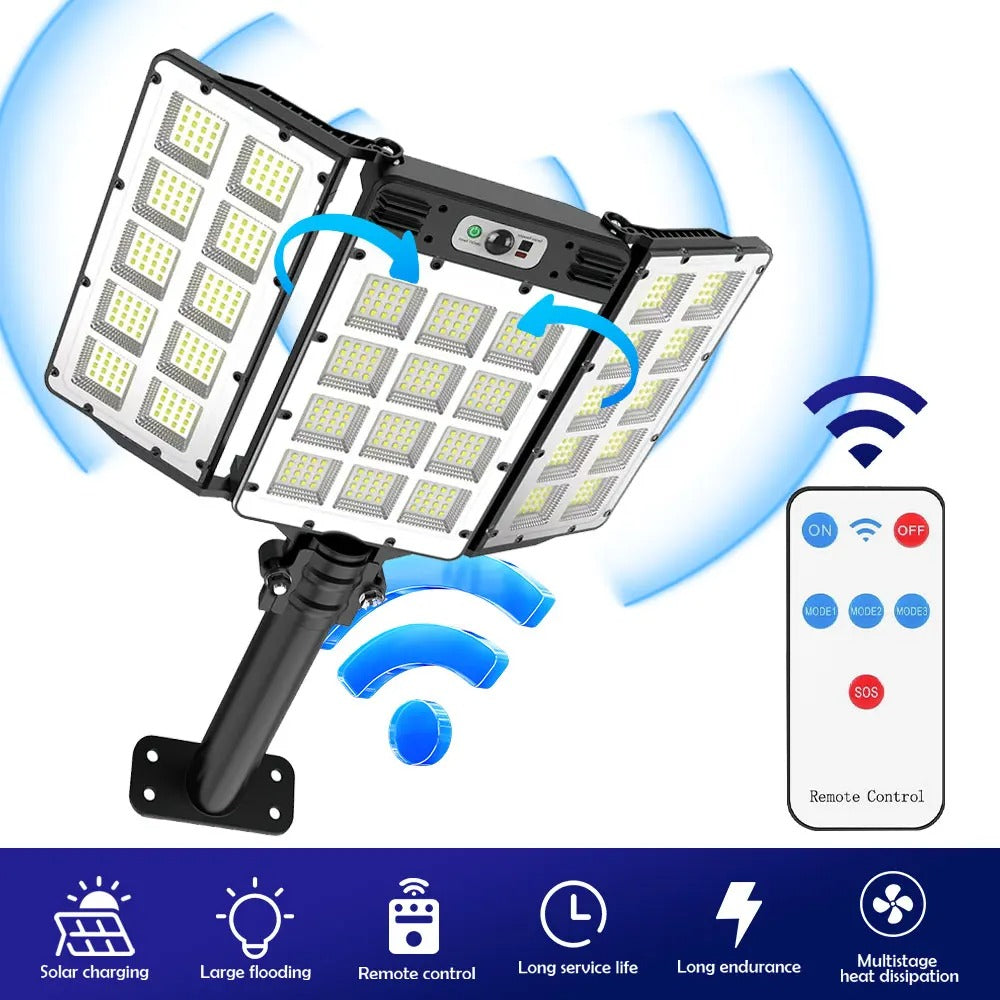 800-LED Solar Street Light Outdoor - Adjustable 3 Modes Motion Sensor Security Lamp, IP65 Waterproof with Remote Control
