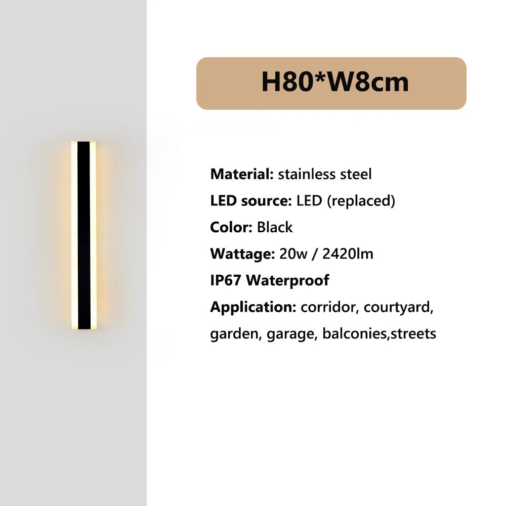 Luminos - Stainless Steel Outdoor LED Wall Light Waterproof IP65