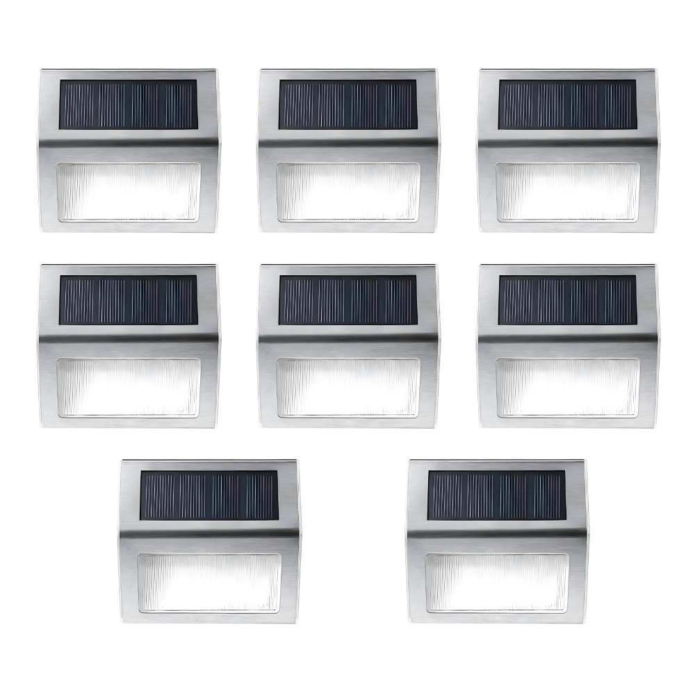 PrimeLights - Stainless Steel Premium LED Solar Deck Step Lights Outdoor Waterproof