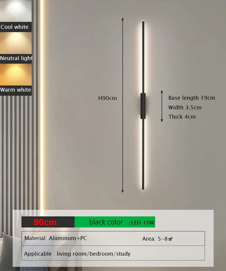 ElegaLight Minimalist Tube Linear LED Wall Lamp - Modern Indoor Lighting