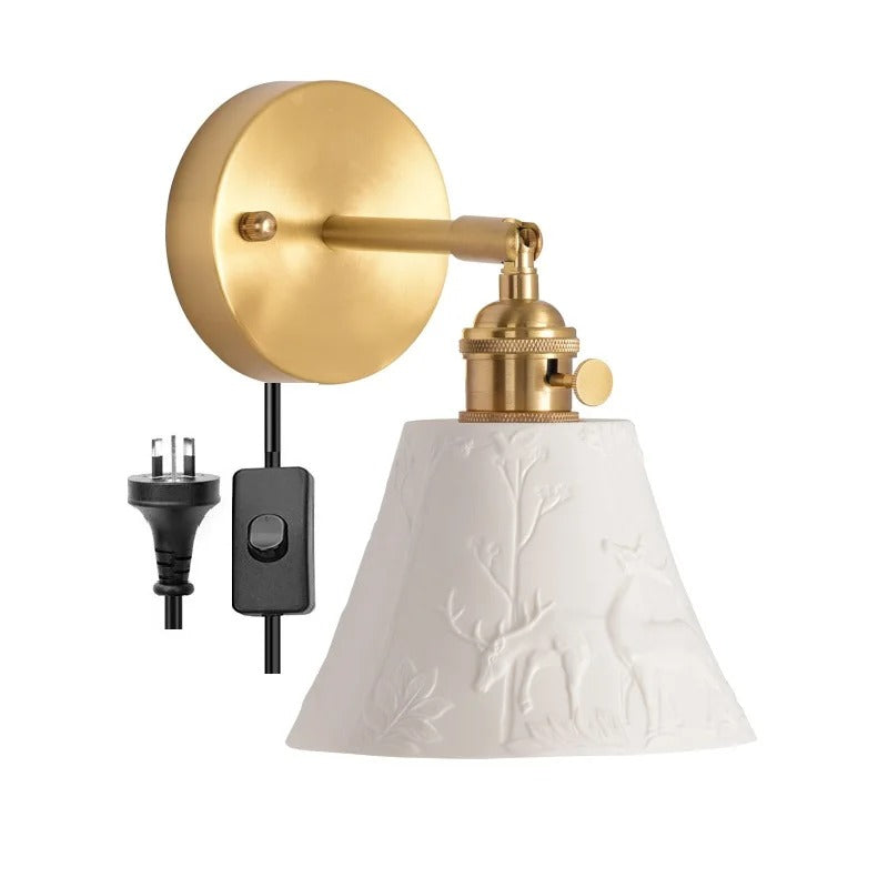 ModernLume Ceramic LED Wall Lamp with Pull Chain