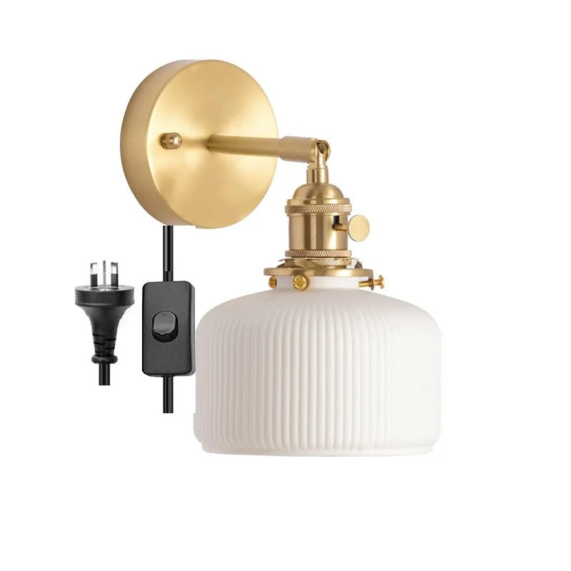 ModernLume Ceramic LED Wall Lamp with Pull Chain