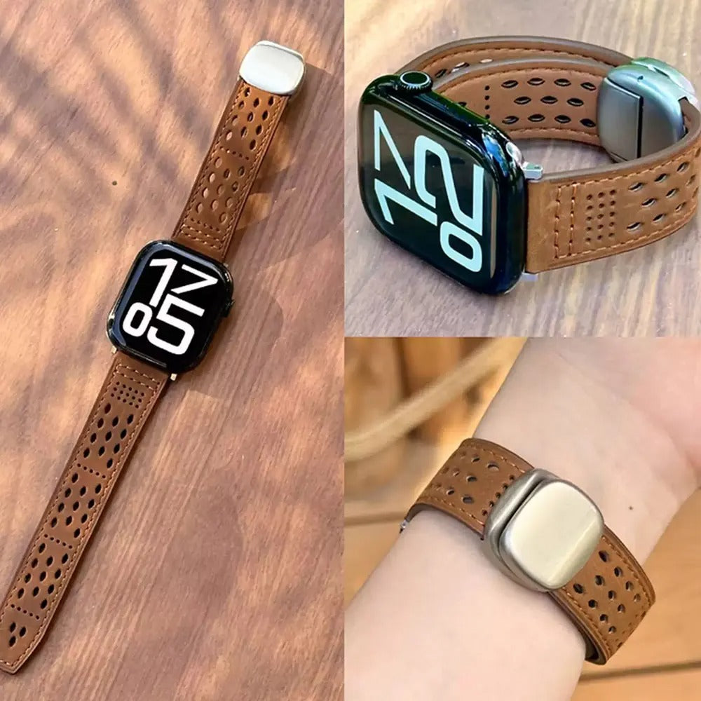 Aegis Bands - Magnetic Leather Watch Strap for Apple Watch 38–49mm