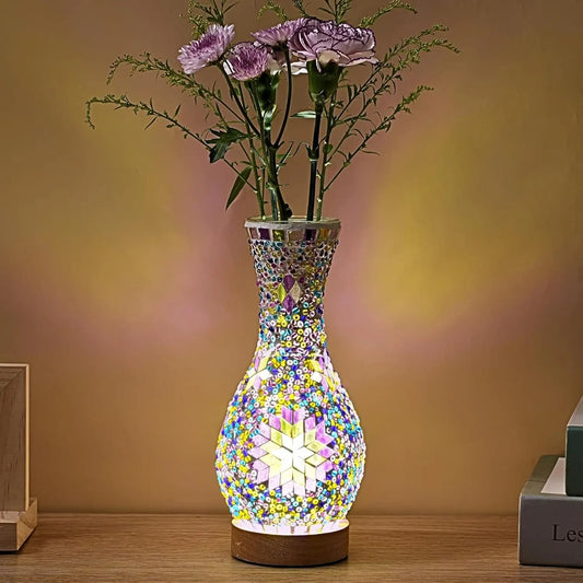 Alureon - Moroccan Handmade Glass LED Vase Lamp