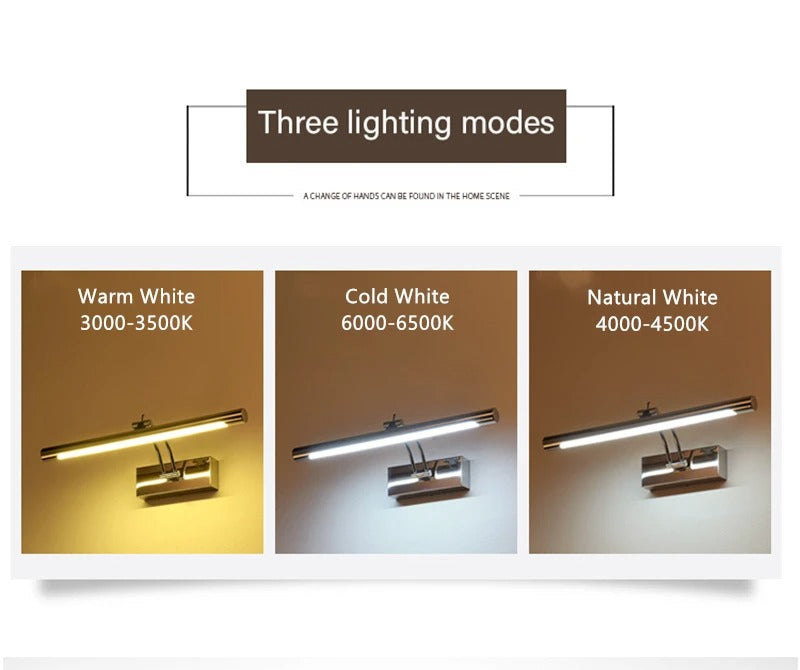 AstroLight - Waterproof LED Vanity Wall Light with Switch for Bathroom Mirror